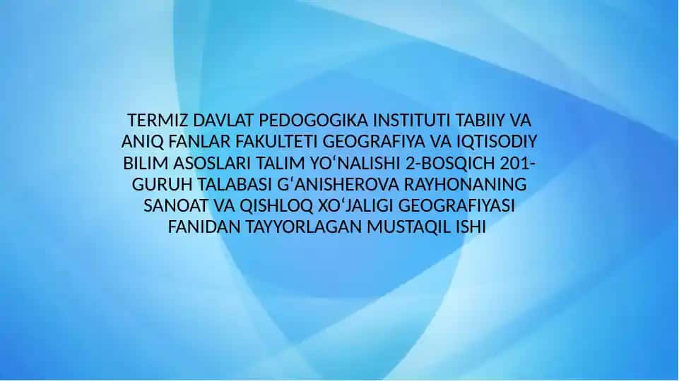 Yengil sanoat va uning turlari