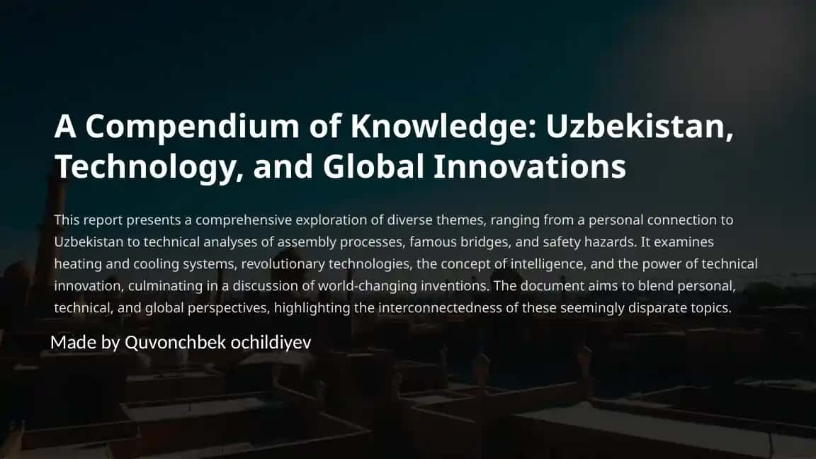 A Compendium of Knowledge: Uzbekistan, Technology, and Global Innovations