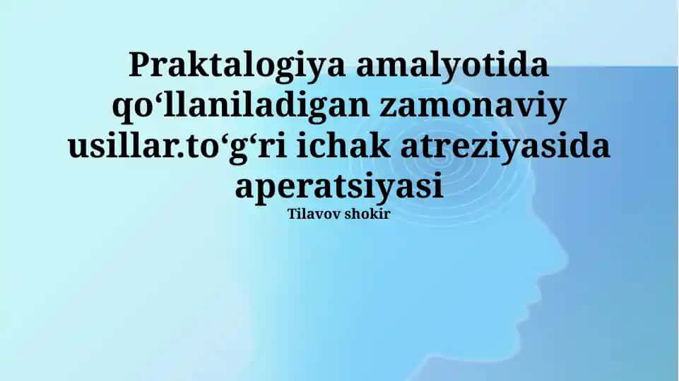 Zamonaviy usullar bilan rektal atreziya jarrohlik davolash