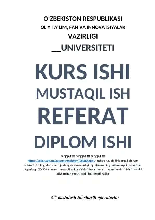 C# dastulash tili shartli operatorlar