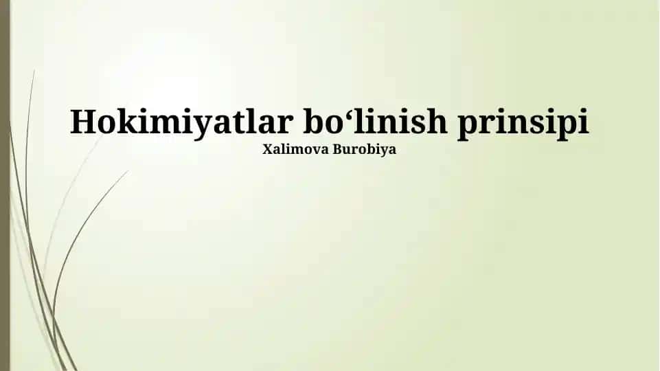 Hokimiyatlar boʻlinish prinsipi