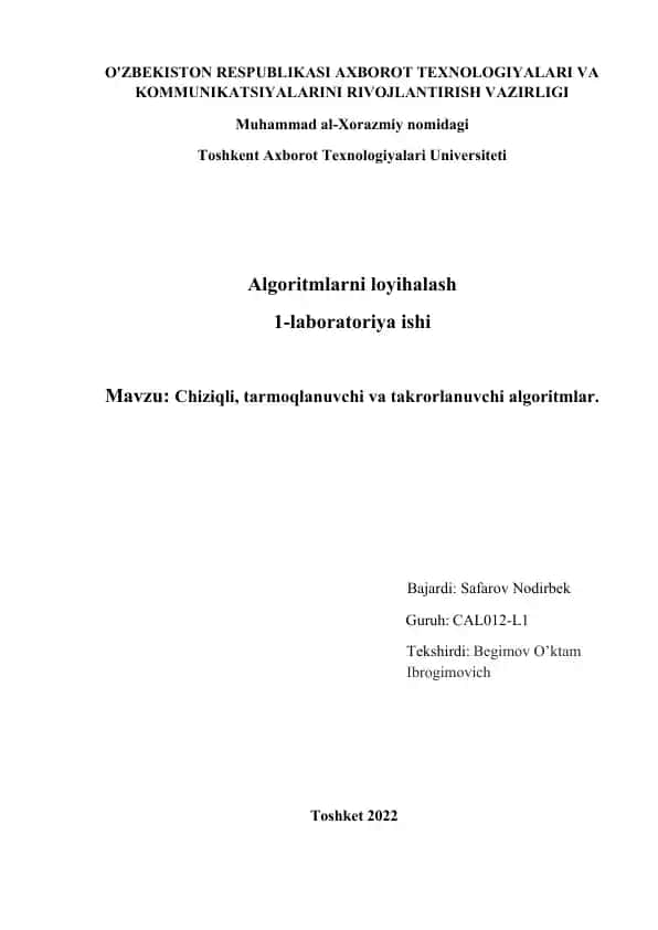 Algoritmlarni loyihalash