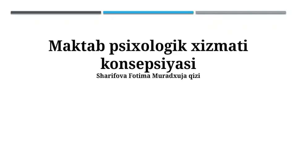 Maktab psixologik xizmati konsepsiyasi