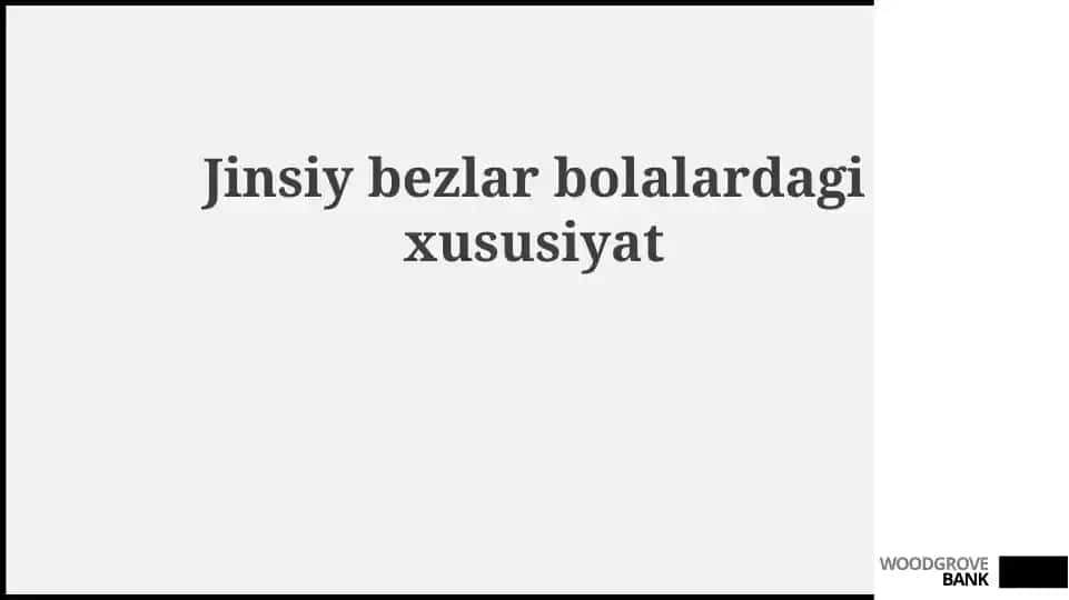 Bolalarda jinsiy bezlarning rivojlanish xususiyatlari