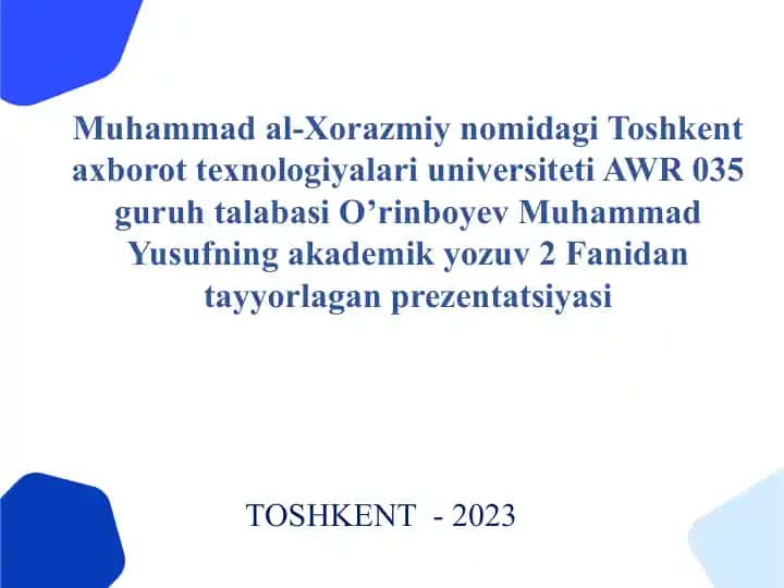 Axborot texnologiyalari tushunchalari