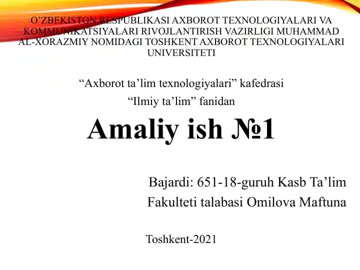 Amaliy ish