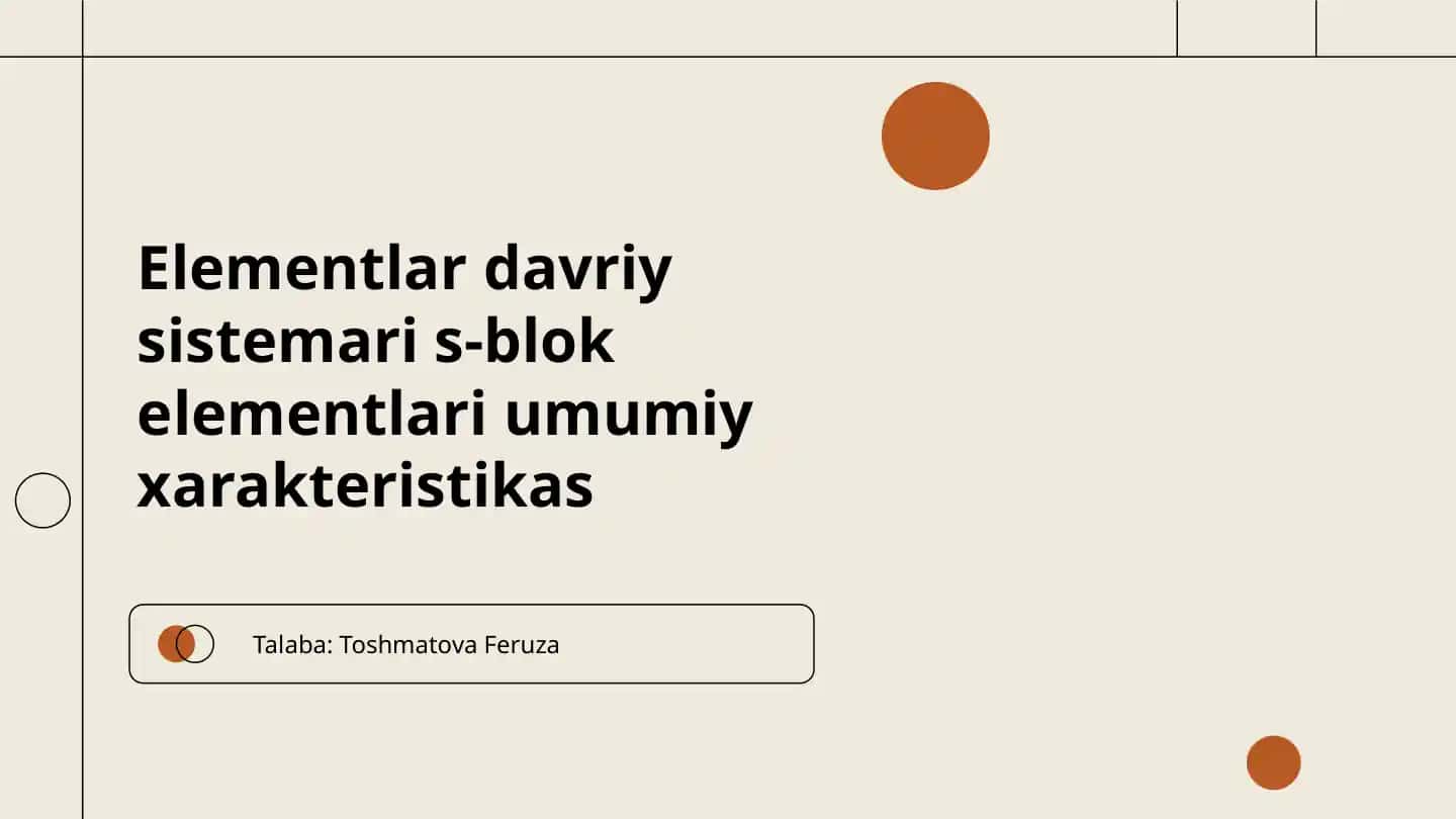 S-blok elementlarining umumiy xususiyatlari