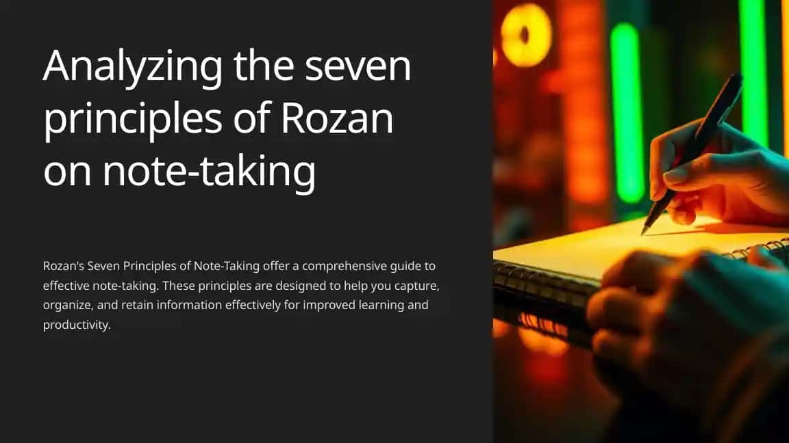Rozan's Seven Principles of Note-Taking