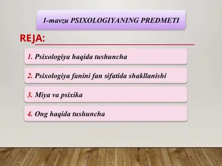 PSIXOLOGIYANING PREDMETI