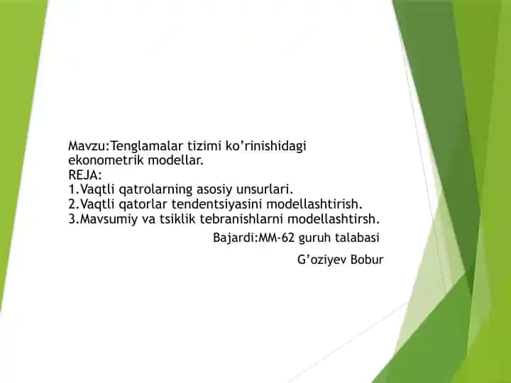 Ekonometrik modellar