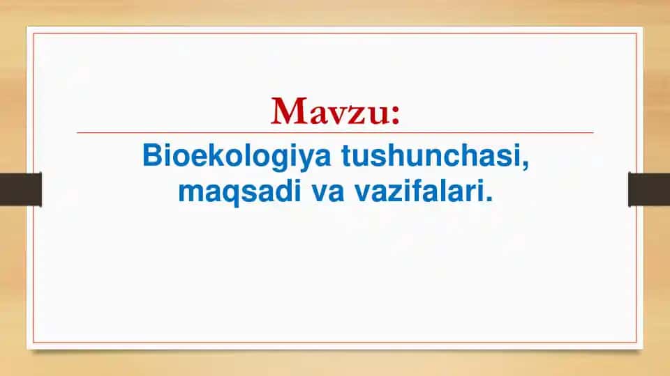 Bioekologiya