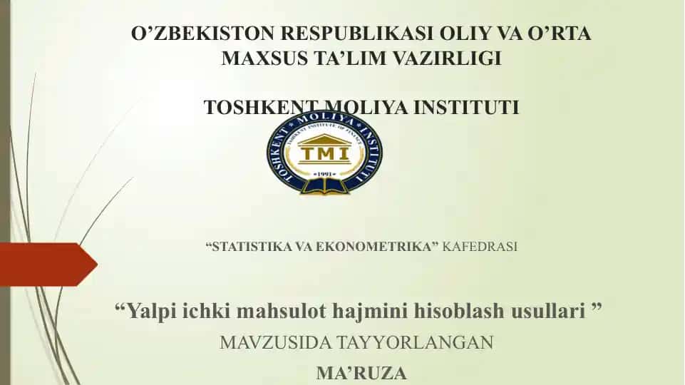 Yalpi ichki mahsulot hajmini hisoblash usullari