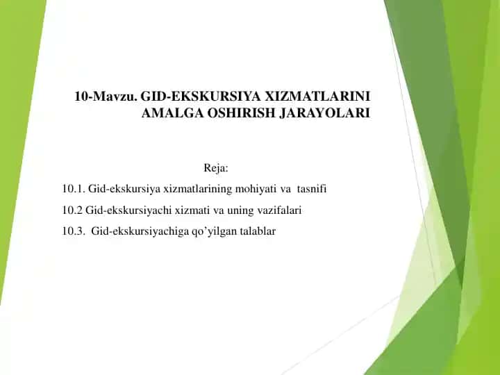 Gid-ekskursiya xizmatlari