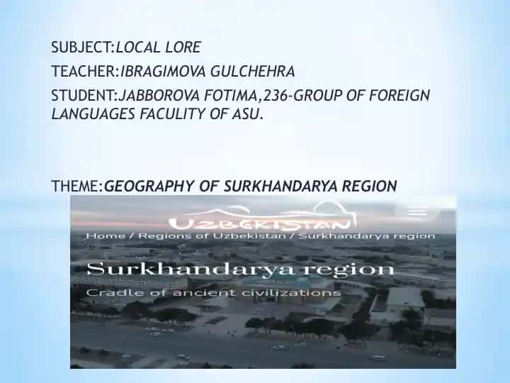 Geography of Surkhandarya Region