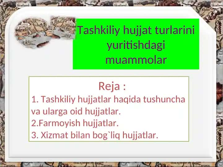Tashkiliy hujjatlar
