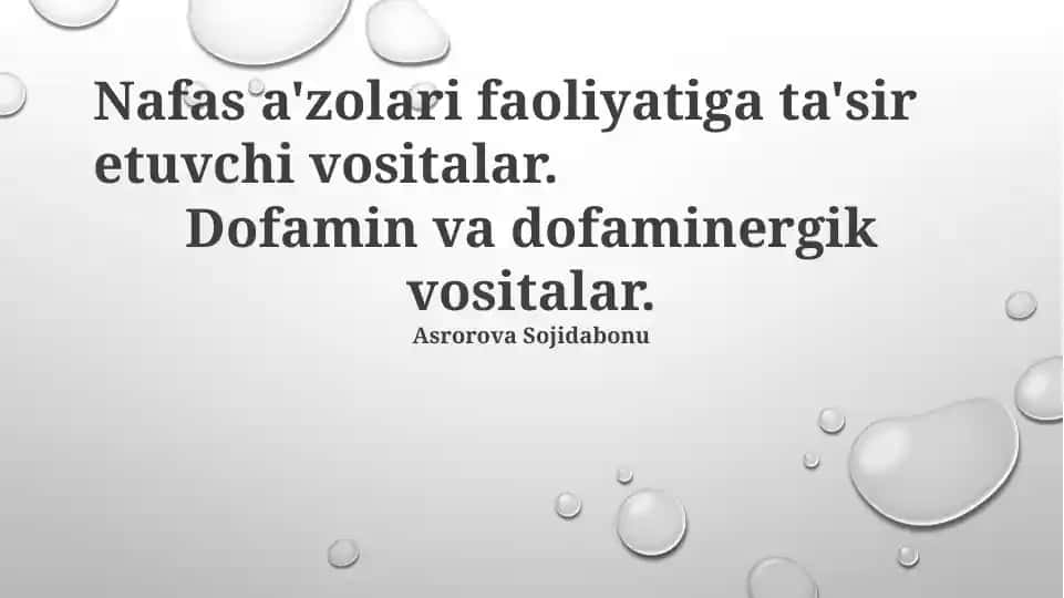 Dopaminergik vositalar