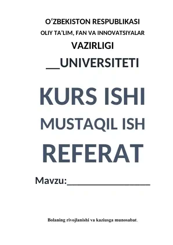Bolaning rivojlanishi va kaziusga munosabat