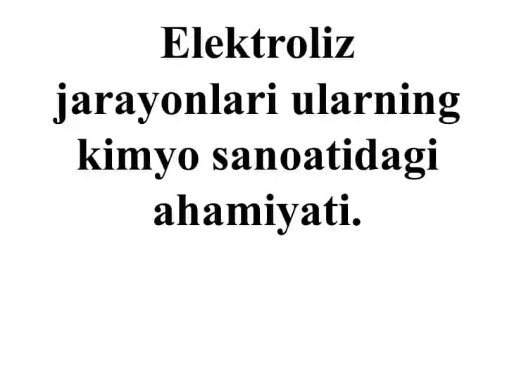 Elektroliz