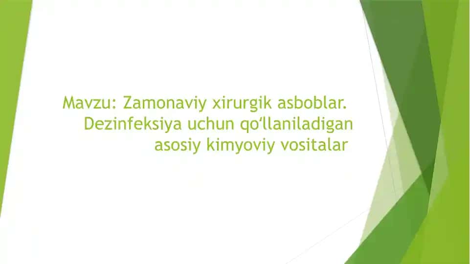 Zamonaviy xirurgik asboblar