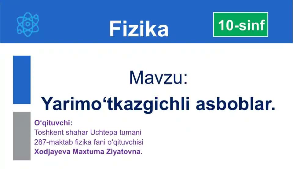 Yarimo‘tkazgichli asboblar
