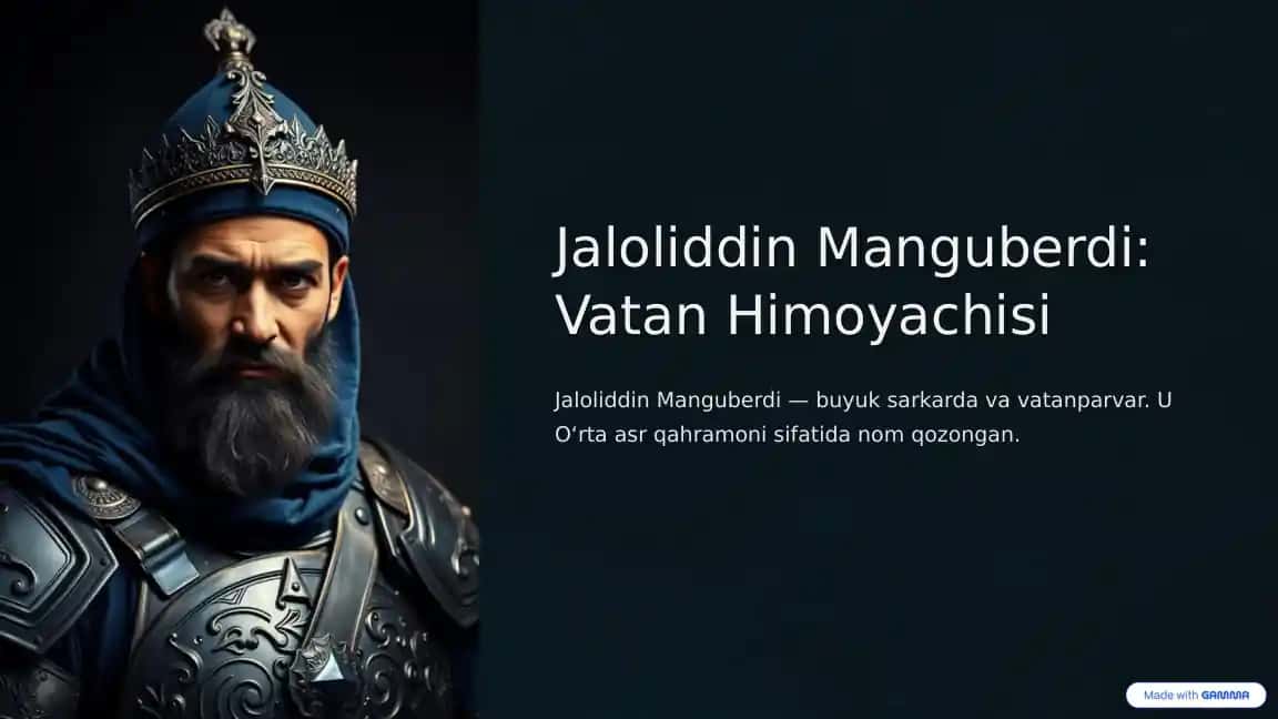 Jaloliddin Manguberdi: Vatan Himoyachisi