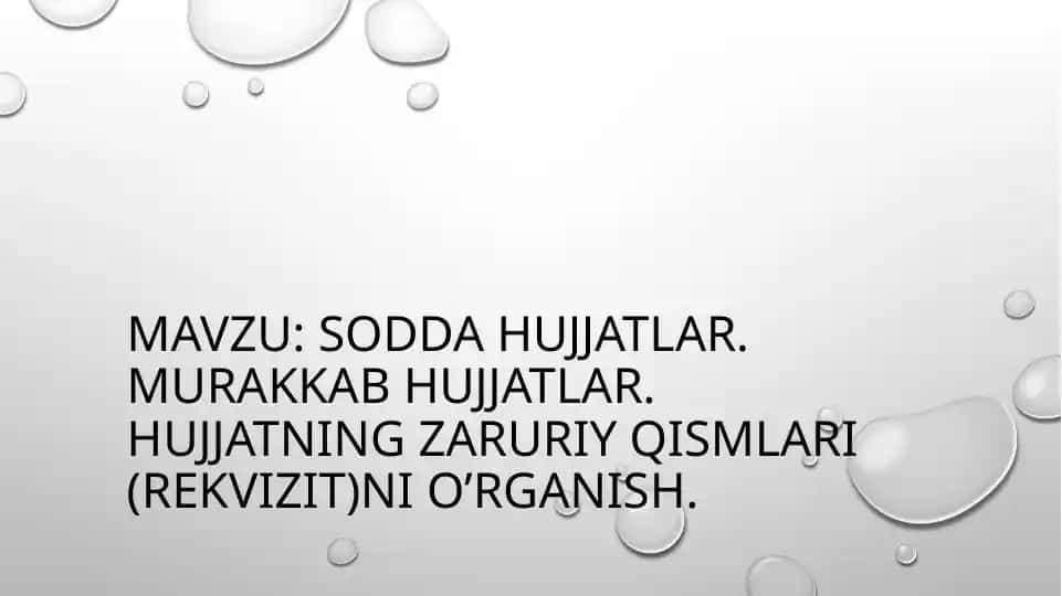 Sodda hujjatlar Murakkab hujjatlar