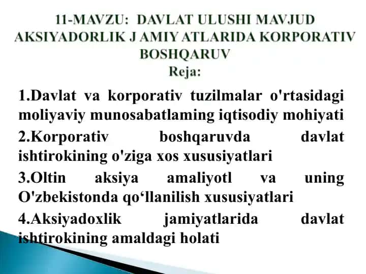 Davlat va korporativ tuzilmalar o'rtasidagi moliyaviy munosabatlaming iqtisodiy mohiyati