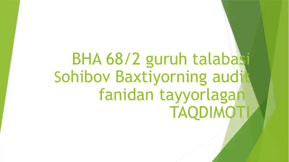 Xo’jalik yurituvchi subyektlarida hisob siyosatini tuzilishi va uni auditi