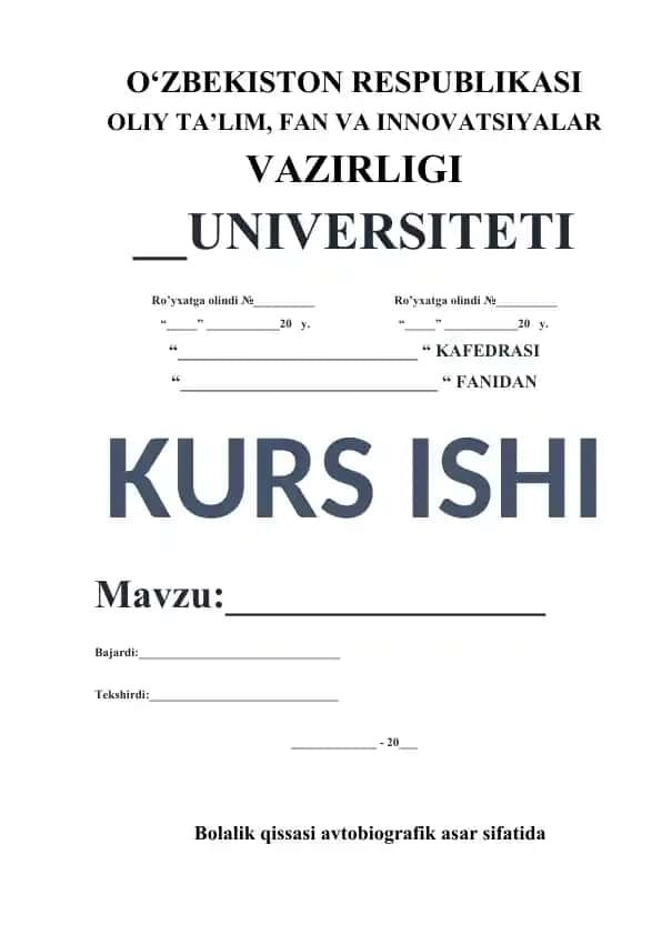Bolalik qissasi avtobiografik asar sifatida
