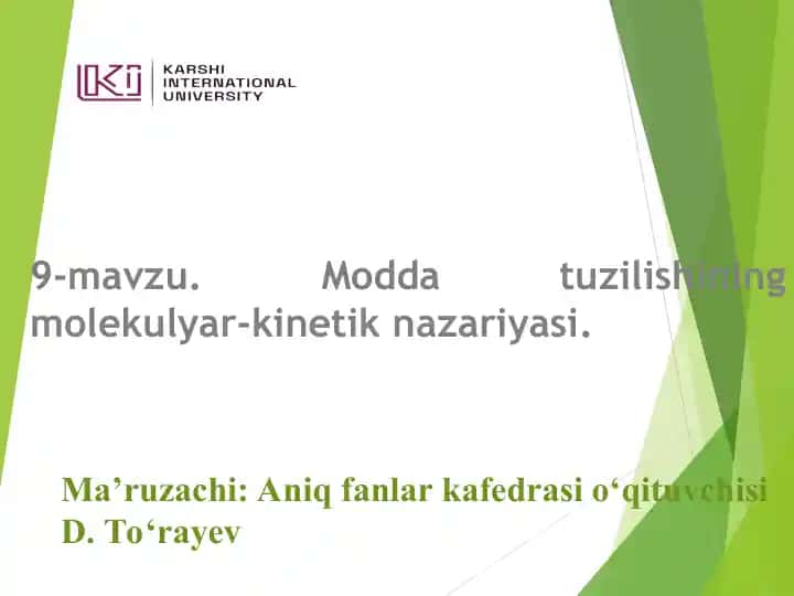 Modda tuzilishining molekulyar-kinetik nazariyasi