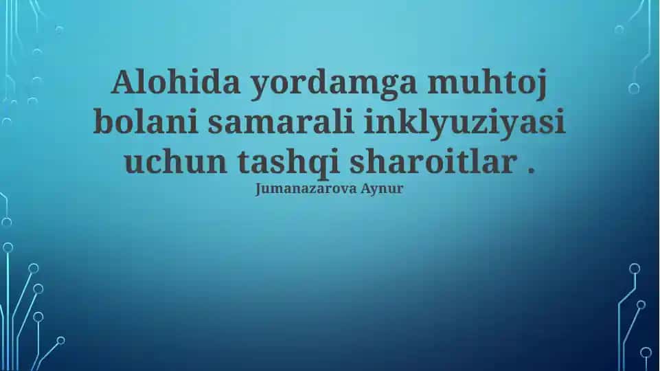 Tashqi Muhit Shart-sharoitlari