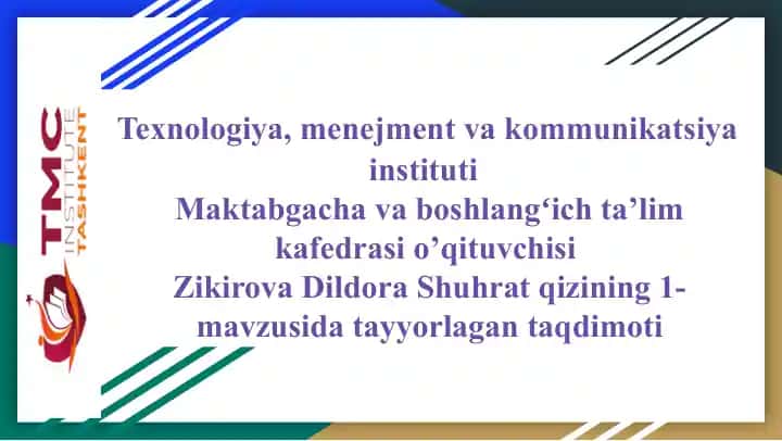 Ona tilidan Sinfdan Ta'shqarilish Tadbirlari Taqdimoti
