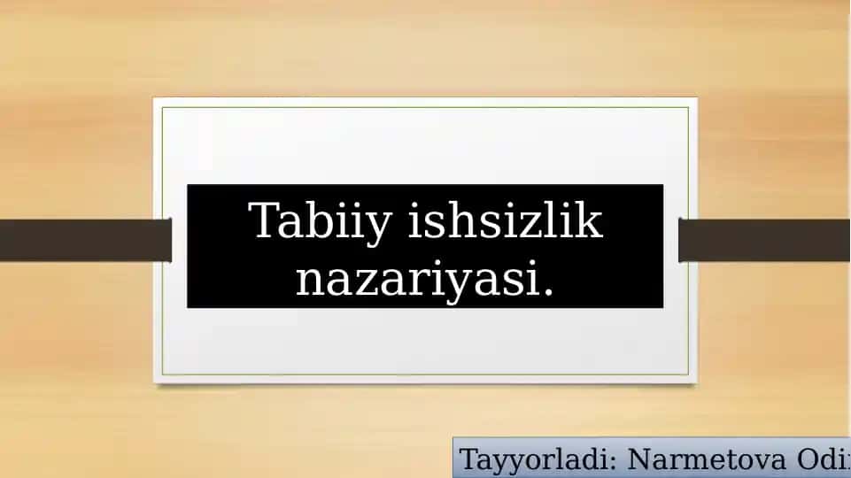Tabiiy ishsizlik nazariyasi