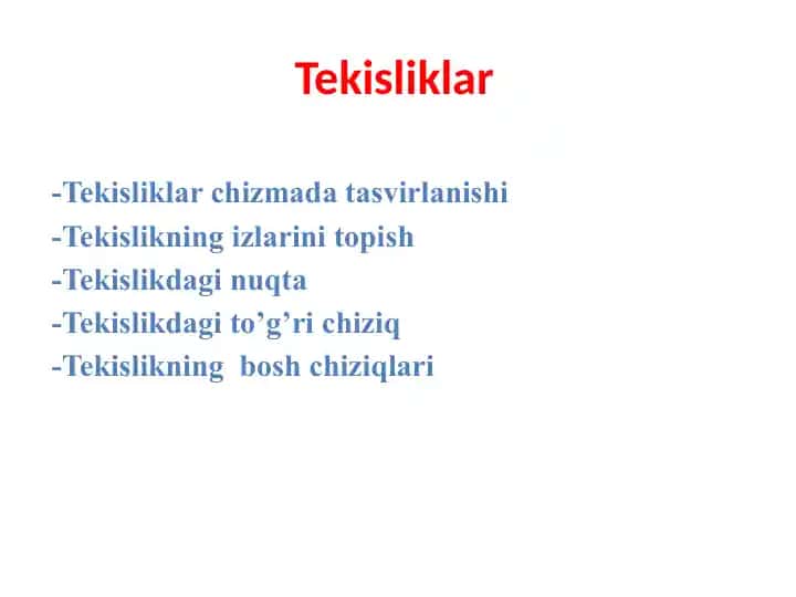 Tekisliklar
