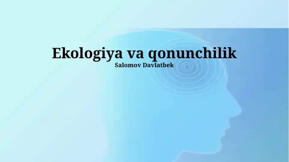 Ekologiya va qonunchilik