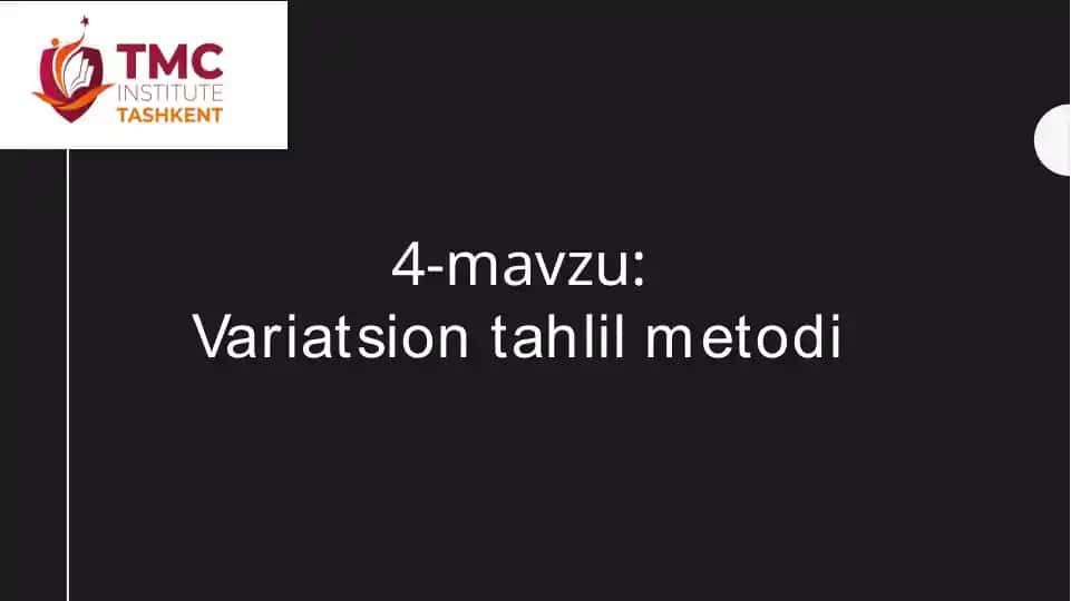 Variatsion tahlil metodi