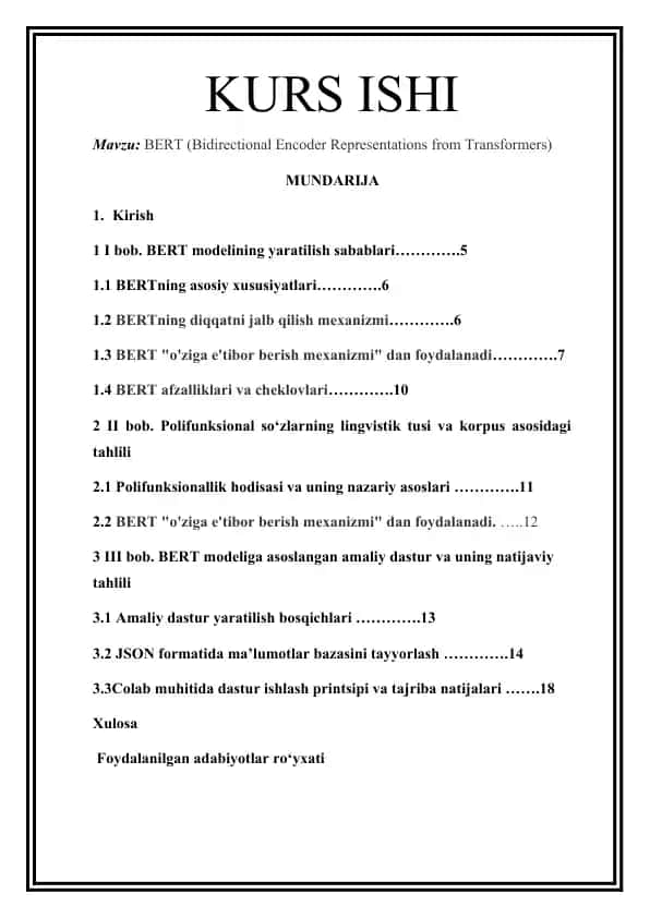 BERT (Bidirectional Encoder Representations from Transformers)