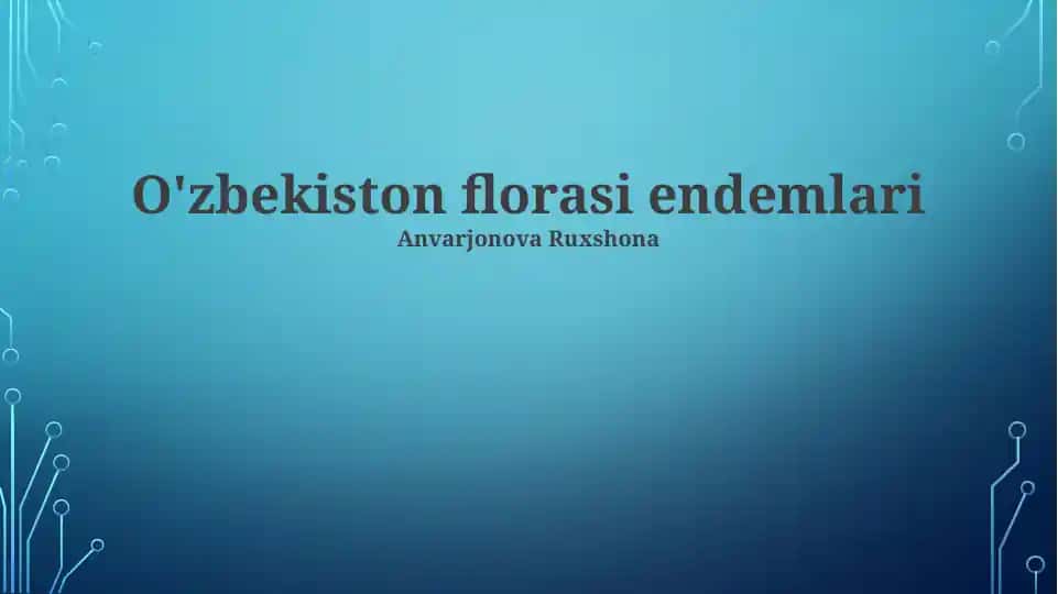 O'zbekiston florasi endemlari