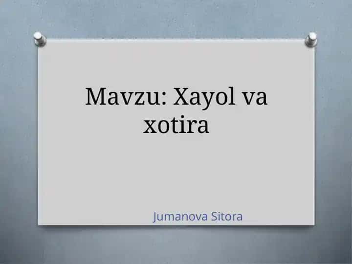 Xayol va xotira