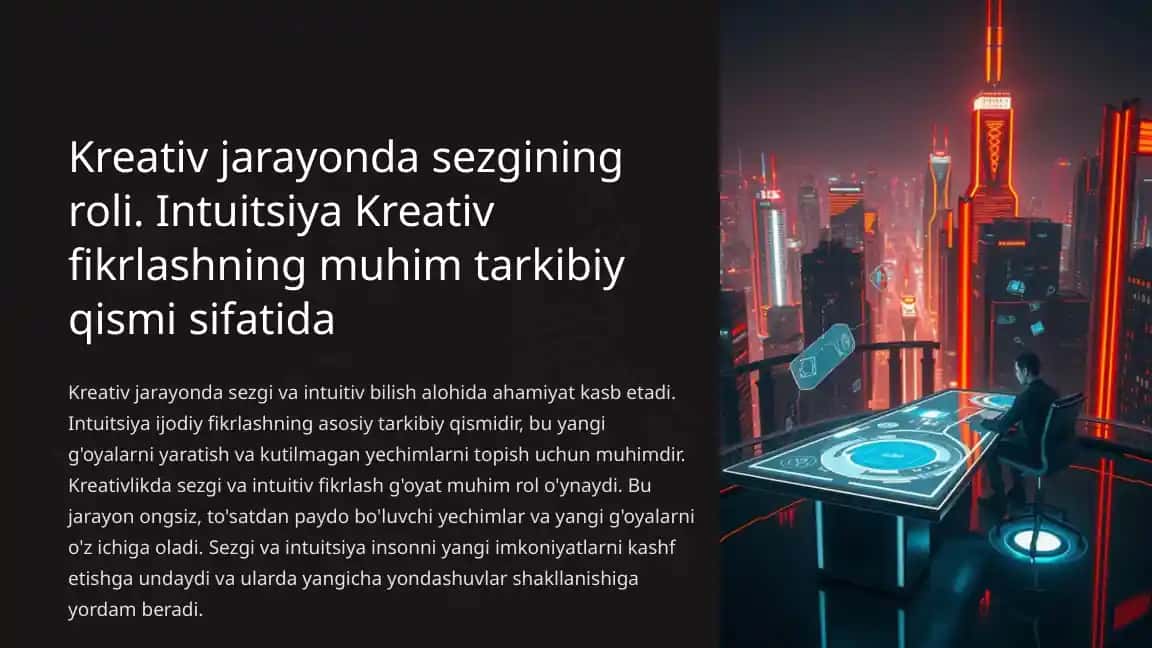 Sezgining role in creative thinking