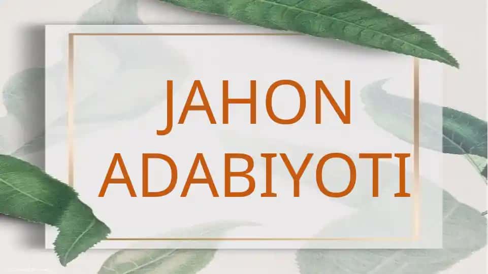JAHON ADABIYOTI