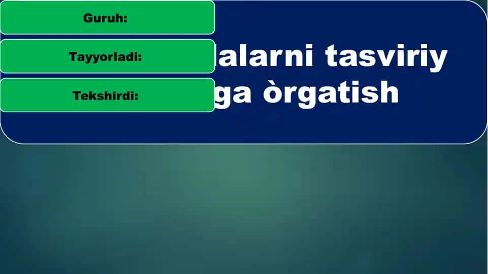 Bolalarni tasviriy faoliyatga òrgatish