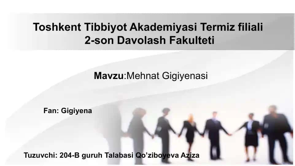 Mehnat Gigiyenasi