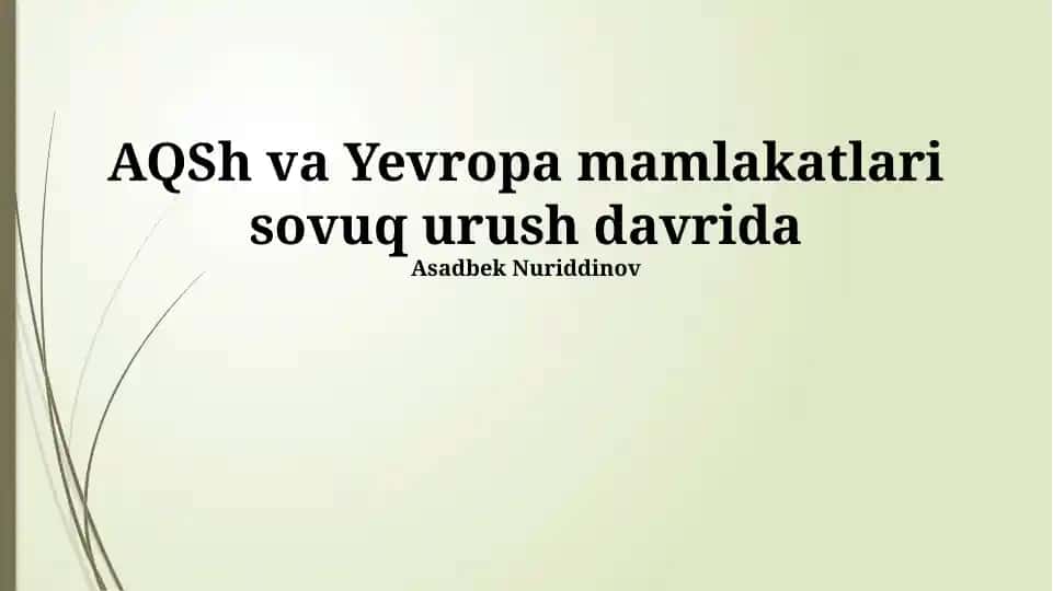 Sovuq Urush davrida AQSh va Yevropa mamlakatlari