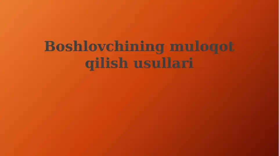 Mezbon Aloqa Asoslari
