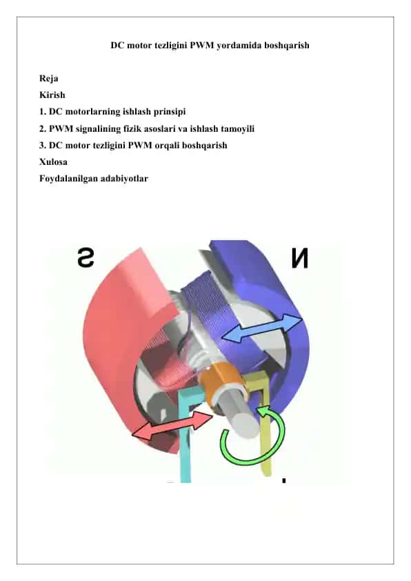 DC motor tezligini PWM yordamida boshqarish