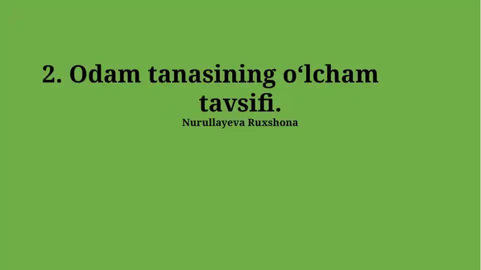 Odamlar tanasining oʻlcham tavsifi