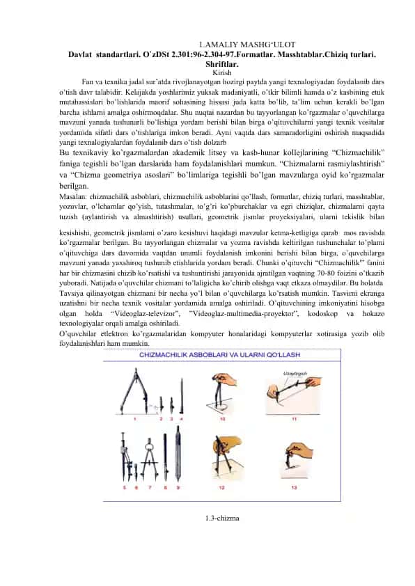 Davlat standartlari. O`zDSt 2.301:96-2.304-97