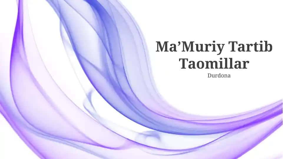 Ma'muriy Tartib Taomillar
