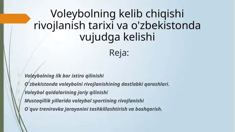 Voleybolning ilk bor ixtiro qilinishi
